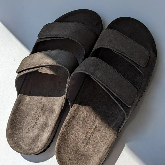 NWT The Men's Store Bloomingdale's Two Strap Grey Sandals Size 8 (MSRP $145) - Picture 4 of 8